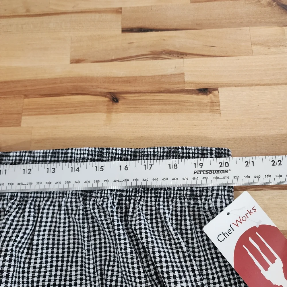 CHEF WORKS Chef Pants Mens Size 4XL Black/White Gingham Check NWT